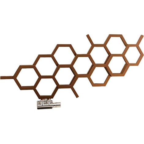 Radiateur eau chaude cuivre de 502mm de haut et 1126mm de large - 317 Watt - HEX502/1126YLCOP