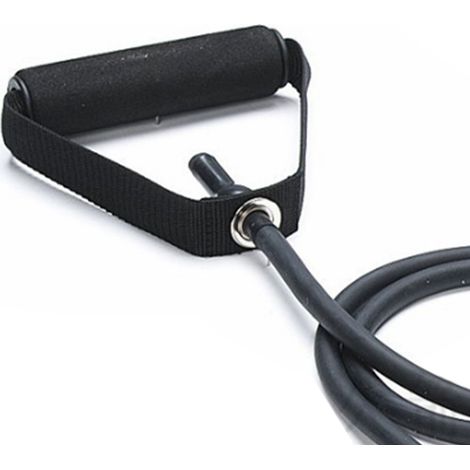 Corde élastique de musculation en TPE noir de 13,6 kg (30 lb) pour traction droite, musculation et fitness. (1/5)