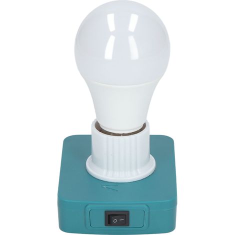 Ampoule portable LED à culot spiralé antidérapant E27 compatible avec les batteries 18V série BL, blanche. (1/5)