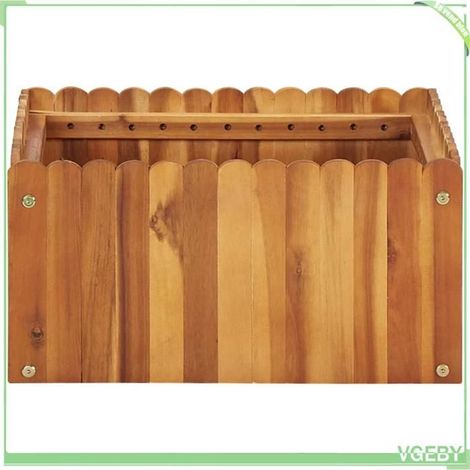 Lit surélevé de jardin - FAFEICY - 45921 - Acacia massif huilé - 50x50x25 cm - Résistant aux intempéries (1/4)