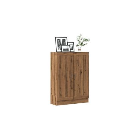 Bibliothèque chêne artisanal 82,5x30,5x115 bois d'ingénierie (1/5)
