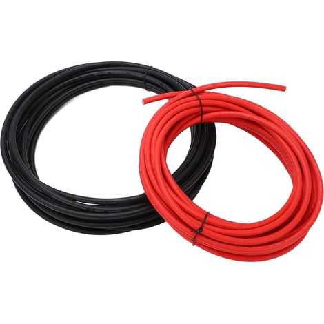 Câble solaire 6mm² 20m (2x10m) XLPE gainé cuivre étamé double isolation résistant à la chaleur fil PV 65,6ft (1/5)