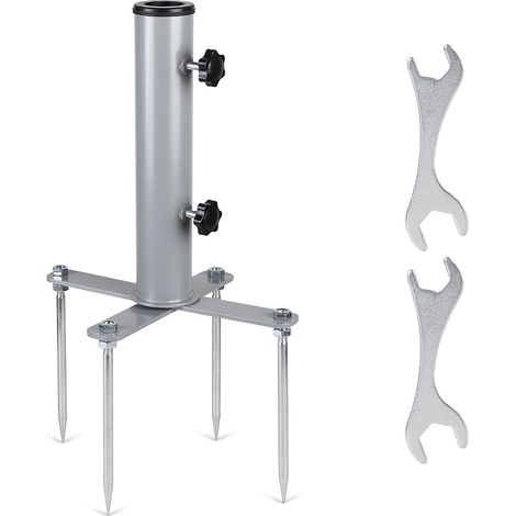 Sonnenschirmständer für Rasenanker Ø 54 mm, verstellbarer Erdspieß für Sonnenschirm mit 3 PVC-Reduzierringen Ø 48/38/32 mm (1/5)