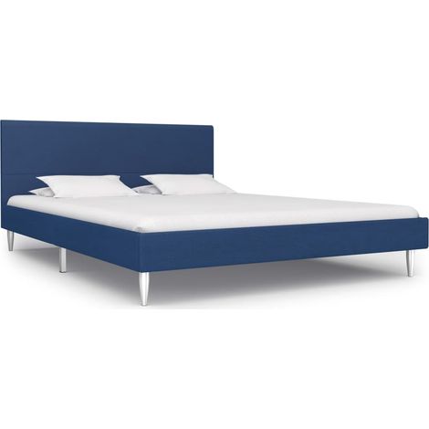 Bettgestell Blau Stoff 160 x 200 cm