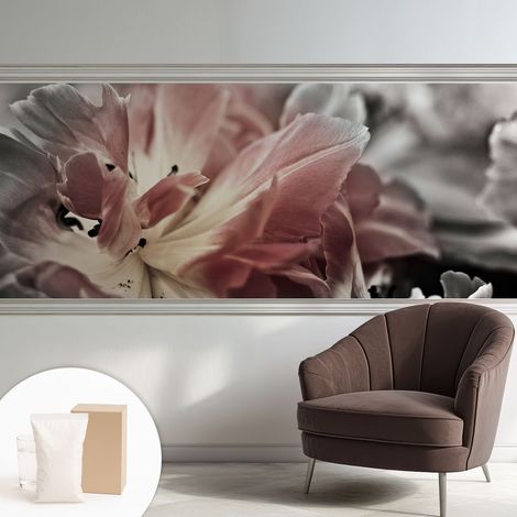 Papier peint intissé décoratif avec motifs pour salon et chambre a motif - Colle incluse gratuite Fleur aux tons pastel 250x104 cm (1/5)