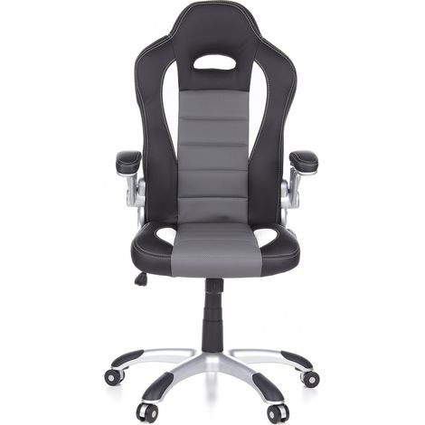 [GEBRAUCHT] B-Ware hjh OFFICE Gaming Stuhl Drehstuhl Bürostuhl Kunstleder schwarz grau Armlehnen (1/2)