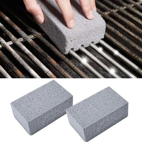 2 pièces BBQ gril brosse de nettoyage brique bloc Barbecue nettoyage pierre ponce brique pour Barbecue support extérieur cuisine BBQ outils (1/3)