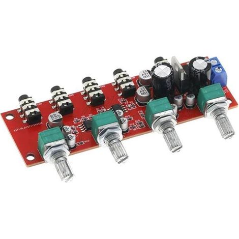 Préamplificateur Audio - Carte Mixage 4 Voies NE5532 - Entrée Stéréo - Alimentation CA/CC 10-17 V / 12-24 V - Dimensions 100 x 32 mm - 1 Pièce (1/5)