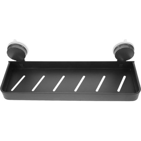 Badezimmerregal Wandhalterung mit Saugnapf Aufbewahrung für Toilettenartikel Bohrfreie Montage 40 x 12 cm Grau (1/5)