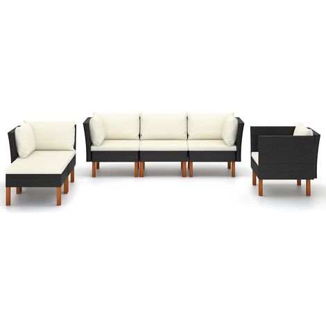 Maison Exclusive - 6-tlg. Garten-Lounge-Set Poly Rattan Eukalyptu