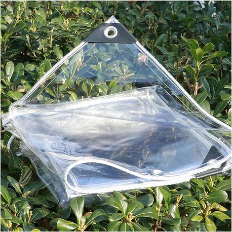Bâche de protection transparente 2x2m – Imperméable 100% – Résistant à la déchirure et à la poussière – Œillets en aluminium tous les 50cm (1/5)
