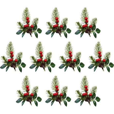 Artificial Pine Needle Plant, Christmas Decoration Accessories, Gift Box, Christmas Tree Ornament, Christmas Pine Berries (1/5)