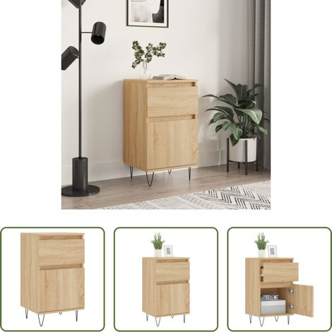 vidaXL Rangement bois - Buffet chêne sonoma 40x35x70 cm bois d'ingénierie (1/5)