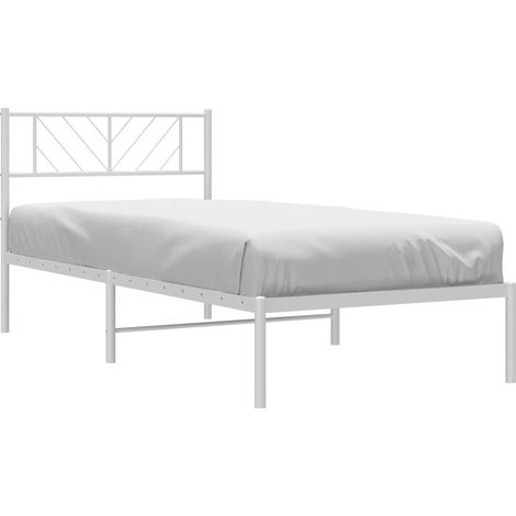 Estructura cama sin colchón con cabecero metal blanco 80x200 cm vidaXL (1/5)