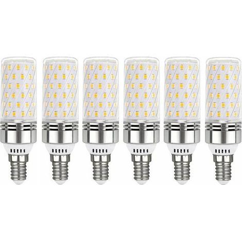 Ampoule LED E14 Blanc Chaud 3000K, Ampoules E14 Mais LED 12W Équivalent 100W Ampoule Incandescente, 360° Lumière Ampoules Culot a Vis Edison E14, Non Dimmable, Lot de 6