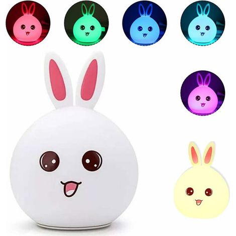 Green Mobility-LED Veilleuse Silicone, Coloré Veilleuse Enfant, USB Rechargeable Lampe Sensible, Lampe de Silicone, pour La Lecture, Les Bébés, Les Enfants, Les Lampes de Chambre à Coucher pour Enfant (1/5)
