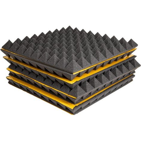 Panneau acoustique en polyuréthane 45 x 45 cm Feuilles de 1,62 m² Mousse absorbante acoustique Panneau auto-adhésif Isol (1/5)