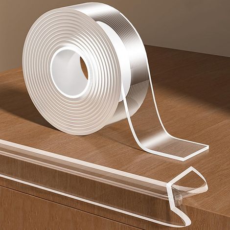 1.18 in x 9.84 FT,Clear Edge Protector Strip Sharp Edge Wrap Cover Tape, Self Adhesive Protective Bumper Guards for Cabinet Door Desk Glass Table Bed Furniture, Kitchen Countertop, Waterproof (1/5)