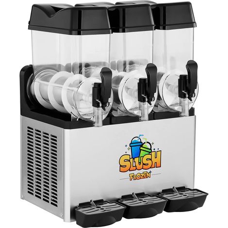 Helloshop26 – Machine à granitas 3 récipients 12 litres – Moteur 600W – Éclairage LED – Polycarbonate exempt de BPA – Pour usage intensif