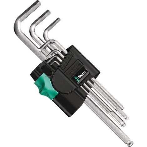 Wera 05022720001 9 Piece Stainless Steel Ball Ended Hexagon Allen Key Set 1.5-10mm