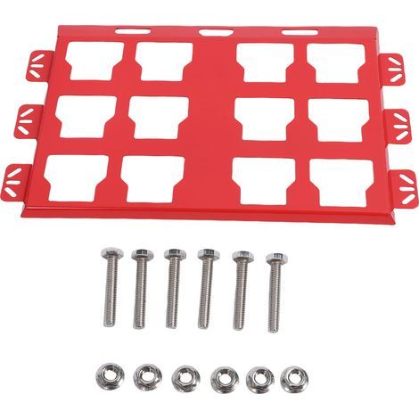 Werkzeugkasten-Montageplatte, Aufbewahrungsbox aus Aluminiumlegierung, Wand- oder Bodenbefestigungsbasis zur Organisation, rot (1/5)