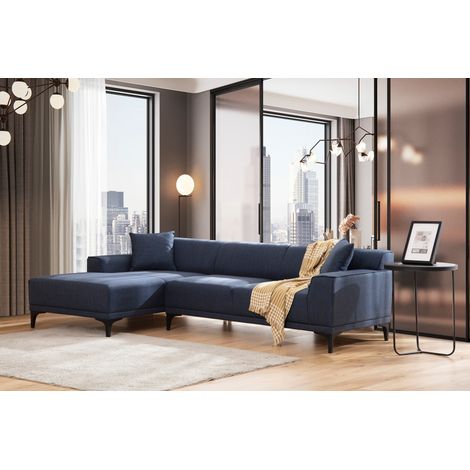 Ecksofa links Petra Blau