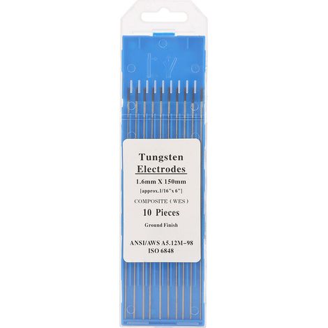 10 Pcs Tungsten Welding Electrode, Composite Head Tungsten Electrode, Purple 1.6 150mm TIG Welding Electrodes Spot Welding Electrode (1/5)
