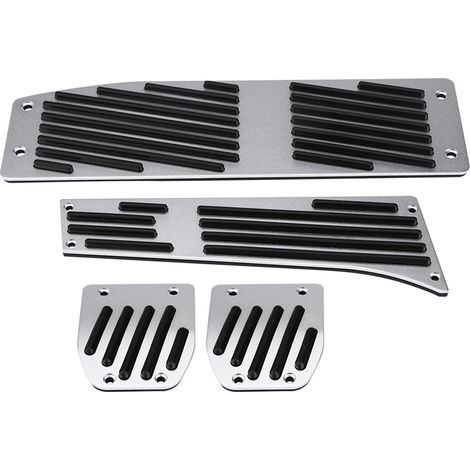 Kit 4 pièces pédalier auto boîte manuelle embrayage frein repose-pied aluminium argent noir pour Série 1 3 5 7 X1 E30 E32 (1/5)