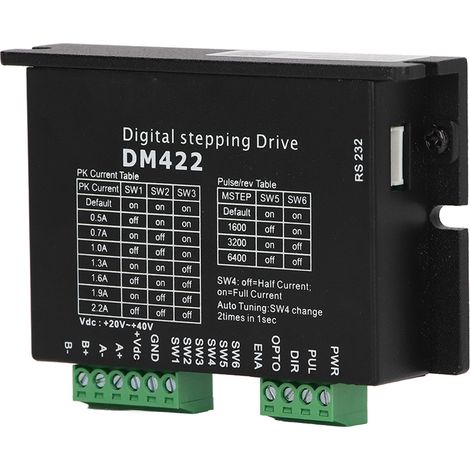 DM422 Digitaler Schrittmotortreiber, 2-Phasen-DIP-Controllerplatine, 2,2 A, 20–40 V DC (1/5)