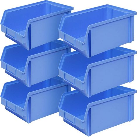 BRB 6x Sichtbox CLASSIC FB 3Z, blau, 8,7 l, LxBxH 350/300x200x145 mm, Gewicht 530 g