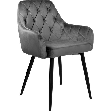 ATLANTA VELVET Graphit-Samtstuhl