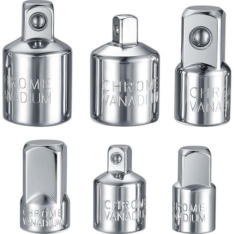 Ensemble d'Adaptateurs de Douilles, 6 pièces, Adaptateur pour Douille Cliquet, 1/2" to 3/8", 3/8" 1/2", 1/4", 1/4" - (1/5)