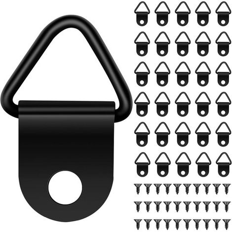 30 ganci portafoto in acciaio con viti, cornici portafoto triangolari in acciaio, soluzioni di sospensione per orologi, quadri, opere d'arte, cornici, ganci portafoto (oro) (1/4)
