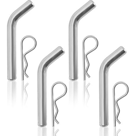SYOWADA 4 goupilles d'attelage de remorque en acier et clip à tête fendue pour récepteur de 2 ou 2-1/2", goupille d'attelage de remorque de 5/8" de diamètre pour remorque (1/5)