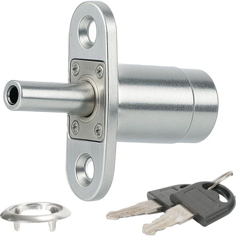 Serrure à Cylindre pour Porte Coulissante - Serrure de Sécurité avec 2 Clés Uniques pour Armoires, Tiroirs et Placards - Installation Facile (1/5)