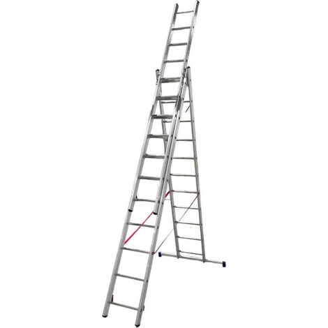 Facal – Échelle articulée aluminium 3 plans – Longueur déployée 9,08 m – Charge maximale 150 kg – Norme EN131 pour usage professionnel