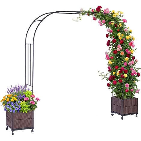Rose Arch With 2 Planters, Locking Casters, Water Reservoir (1/5)