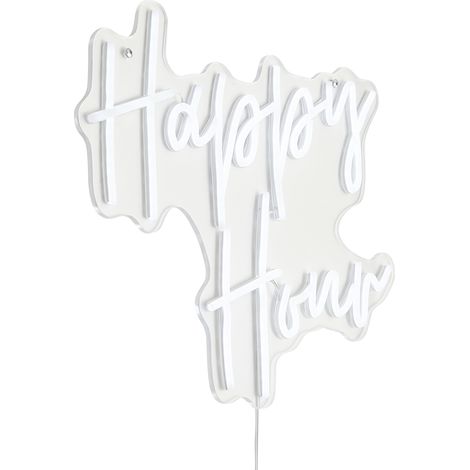 QAZQA Neon Wall Lamp White incl. LED - Happy Hour (1/5)