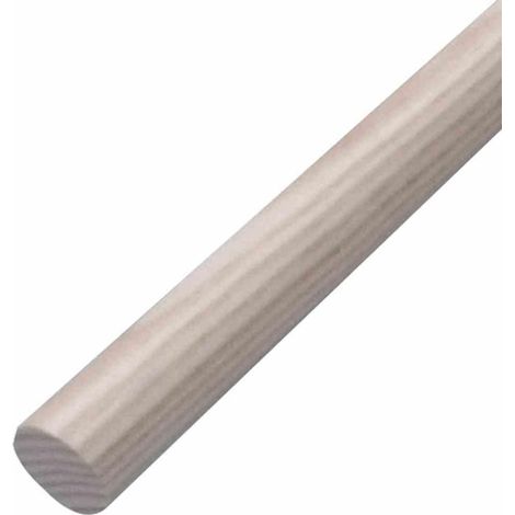 Besenstiel Holz 28 x 1400 mm ohne Konus, eine Seite Rundkopf