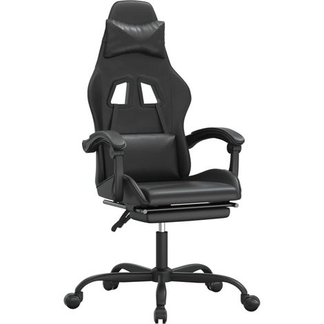 Maison Exclusive - Sedia da Gaming con Poggiapiedi Nero in Similpelle