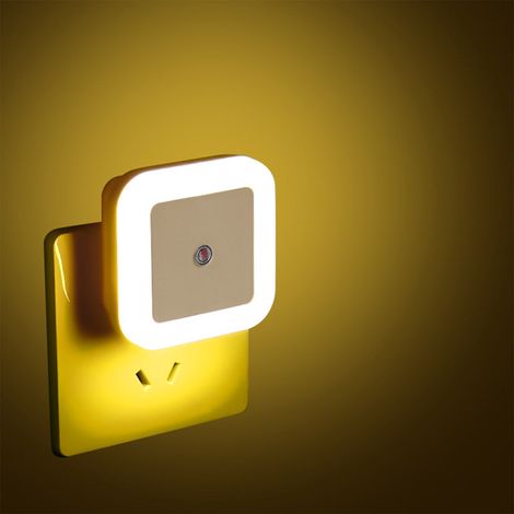 Veilleuse Led Prise Murale - Capteur Crépusculaire Automatique - 0 5 W - Lumière Chaude 3000 K - Pour Chambre Cuisine Couloir Salle De Bain - 1 Pièce (1/5)