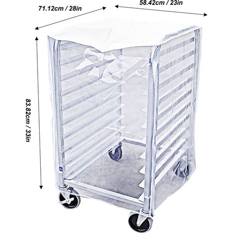 Ortviai Housse Transparente pour Étagère à Plats de Cuisson – PVC Rétractable, 10 Niveaux, Idéale Cuisine Professionnelle et Maison (1/4)