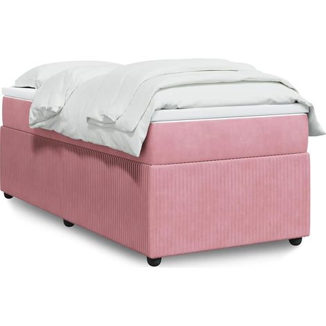 Boxspringbett mit Matratze Rosa 80x200 cm Samt (1/5)