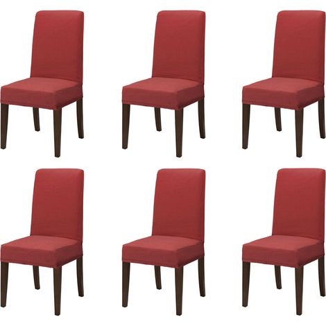 Coppia di coprisedia con schienale in tessuto elasticizzato antimacchia in 10 colori Vestisedia Bordeaux - 6 pezzi