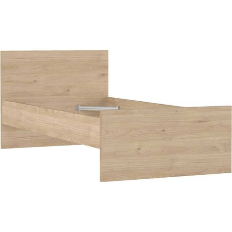 Dmora - Letto singolo Fanny, Sommier per camera da letto, Giroletto per stanza, Struttura porta materasso, 197x96 h80 cm, Rovere