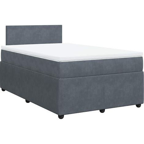 Maison Exclusive - Cama box spring con colchón terciopelo gris os (1/5)
