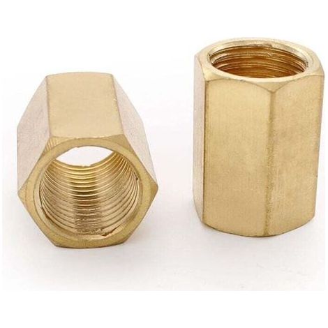 Conector neumático Ulisem de 2 piezas, manguito de latón de 1/4 de pulgada, conector neumático hexagonal de 21 mm de longitud, apto para conectar herramientas neumáticas. (1/4)