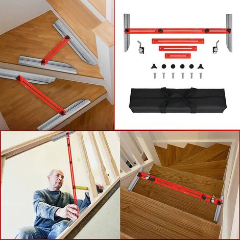 Nouvel outil de mesure d'escalier, gabarit de marche d'escalier amélioré pour 2025, adapté aux escaliers, contremarches, échafaudages et à la découpe de cloisons sèches. (1/5)