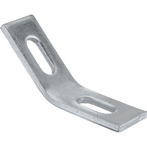 Winkel 45° verzinkt - 55 x 55 x 25 mm - mit 2 Langlöchern 10 x 25 mm - für Profil 27/18 und 28/30 (1/2)