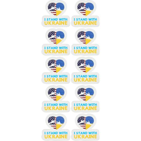 10 autocollants Ukraine Drapeau ukrainien Décalcomanie pour Voiture Fenêtre Table Skateboard Ordinateur Portable Mur (1/5)